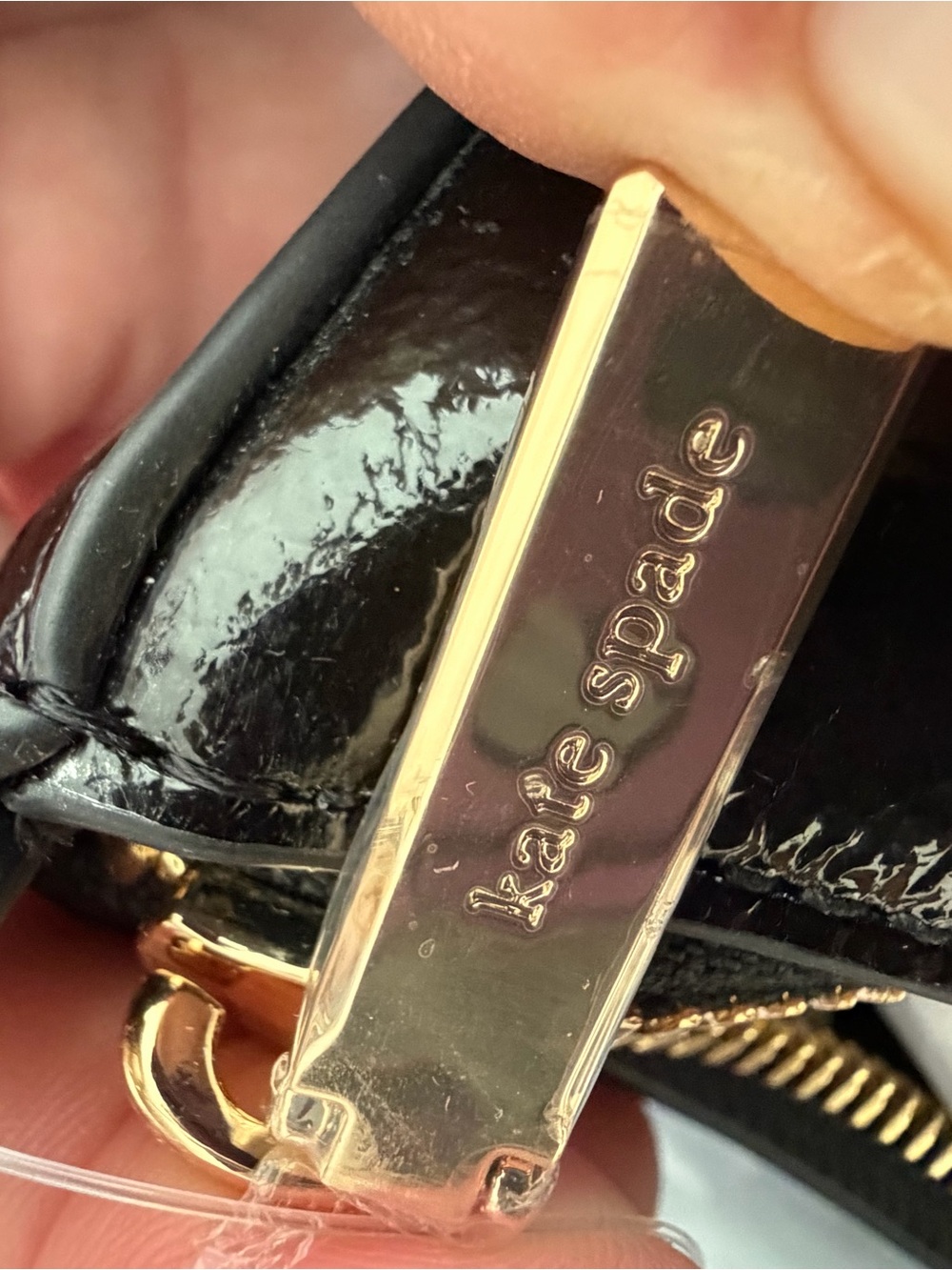 kate spade Margot Shiny Leather Shoulder Bag in Black - Picture 10 of 15